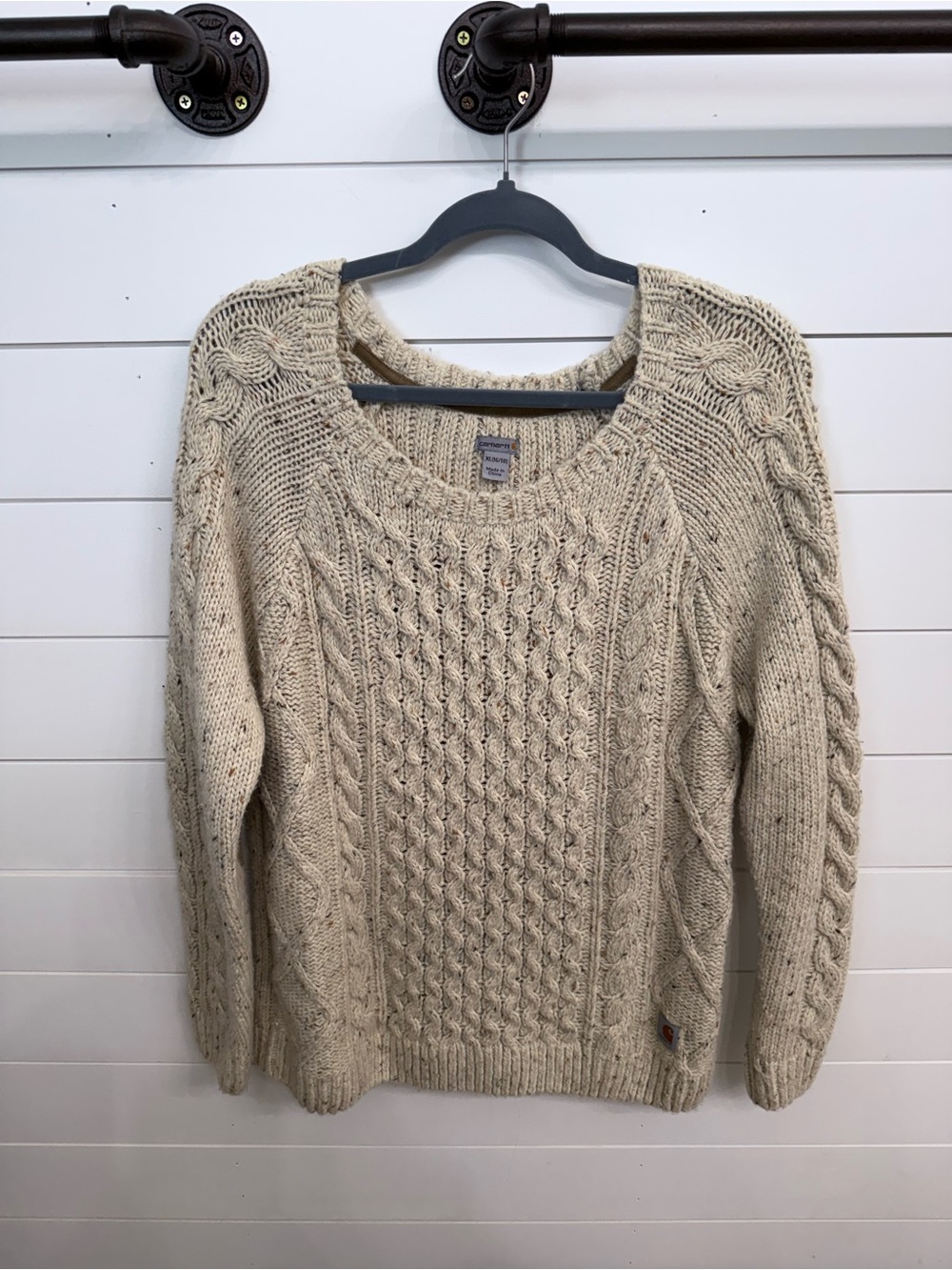 Carhartt Cream Cable Knit Crewneck Sweater